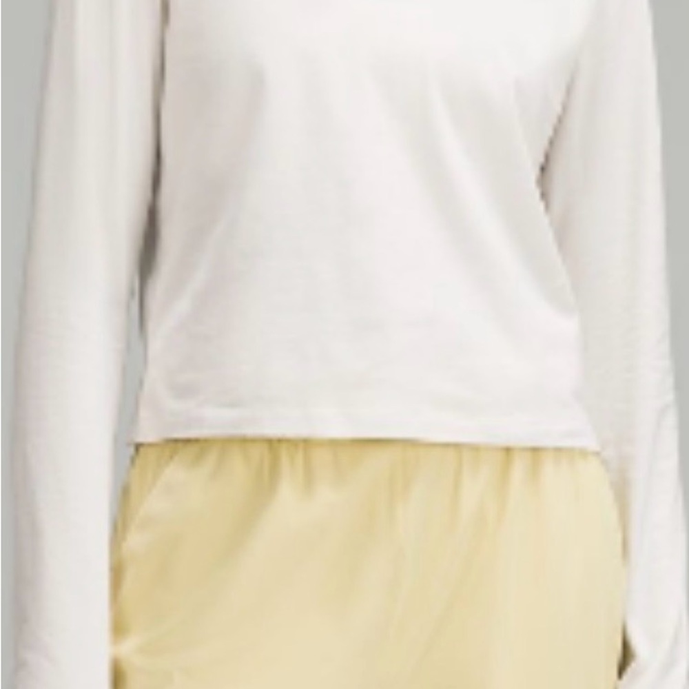 lululemon athletica BONE cotton blend Long Sleeve Tee
